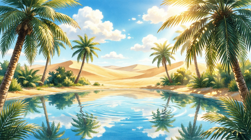 واحة وسط النخيل